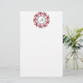Rozen ring Gepersonaliseerd Monogram Initiaal Briefpapier (Staand voorkant)