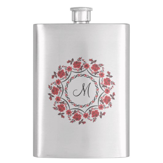 Rozen ring Gepersonaliseerd Monogram Initiaal Flacon (Voorkant)