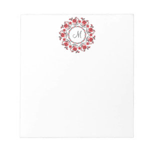 Rozen ring Gepersonaliseerd Monogram Initiaal Notitieblok