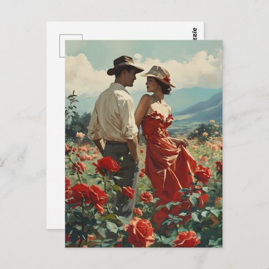  Rozen Romance Briefkaart (Voorkant / Achterkant)