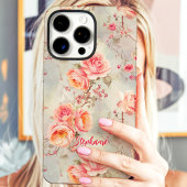  Rozen Romantische Bloemen Custom Name Case-Mate iPhone Case