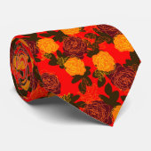 Rozen rood vet stropdas (Opgerold)