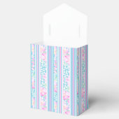 Rozen, Roze Blauw Wit Strepen Tent Favor Box Bedankdoosjes (Geopend)