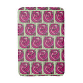  Rozen Roze en Groen bloempatroon Badmat (Voorkant Verticaal)