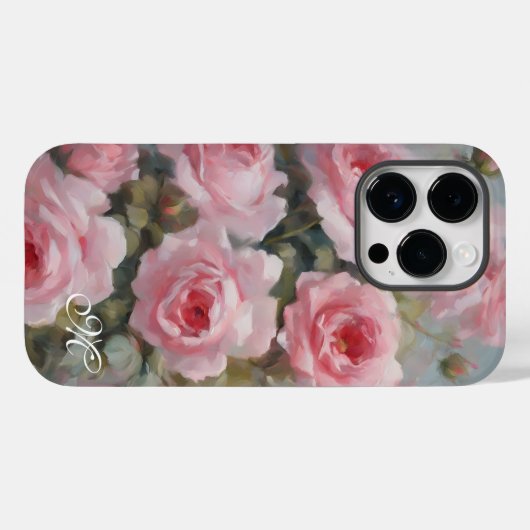 Rozen roze geschilderd Case-Mate iPhone case (Achterkant (horizontaal))