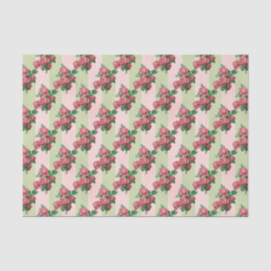 Rozen Roze & Groene Streep Tissuepapier