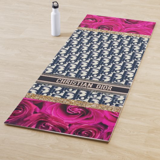 Rozen Roze marmer Glitter Yoga Mat (In situ)