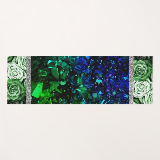 Rozen Roze marmer Glitter Yoga Mat (Voorkant (horizontaal))