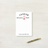 Rozen Roze Mode Retro Mannequin Post-it® Notes (Op bureau)