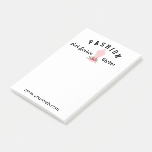 Rozen Roze Mode Retro Mannequin Post-it® Notes (Schuin)