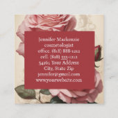  Rozen  Roze Vierkante Visitekaartje (Achterkant)