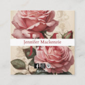  Rozen  Roze Vierkante Visitekaartje (Voorkant)
