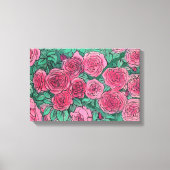 Rozen, Rozen bloemen, tuinbouwschets Canvas Afdruk (Voorkant)