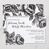 Rozen Rustiek Chic Bloemen Huwelijksuitnodigingen Kaart (Voorkant / Achterkant)