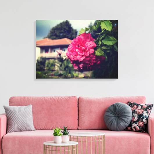 Rozen, rustieke foto, zomer uitgerekte canvas prin (Insitu (Woonkamer))