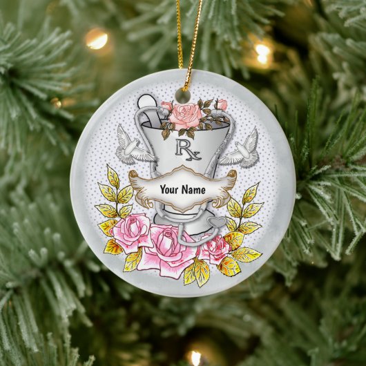 Rozen RX Mortar Pestle Keramisch Ornament (Boom)