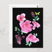 Rozen 's nachts onder een straatlamp Briefkaart (Voorkant / Achterkant)