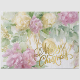 Rozen Satijn Lint Evergreen Mauve Cream Christmas Tissuepapier