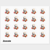 Rozen schedel ronde sticker (Vel)