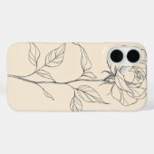  Rozen schets Case-Mate iPhone Case (Achterkant (horizontaal))