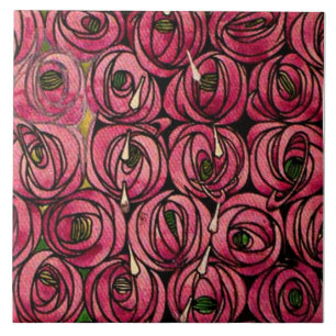 Rozen, schilderij van Charles Mackintosh,  Tegeltje