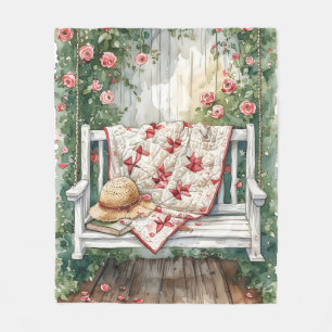 Rozen schommel met Quilt Charm Fleece Deken