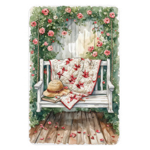  Rozen schommel met Quilt Charm Magneet