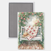 Rozen schommel met Quilt Charm Magneet (Voorkant / Achterkant)