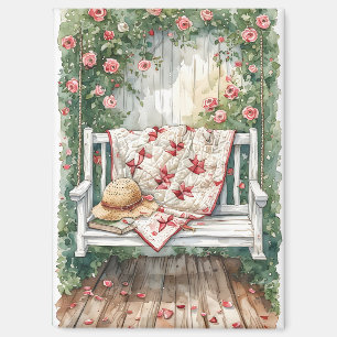  Rozen schommel met Quilt Charm Magneet