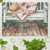  Rozen schommel met Quilt Charm Theedoek (Gevouwen)