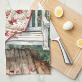  Rozen schommel met Quilt Charm Theedoek (Quarter Fold)