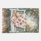  Rozen schommel met Quilt Charm Theedoek (Horizontaal)