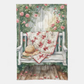  Rozen schommel met Quilt Charm Theedoek (Verticaal)