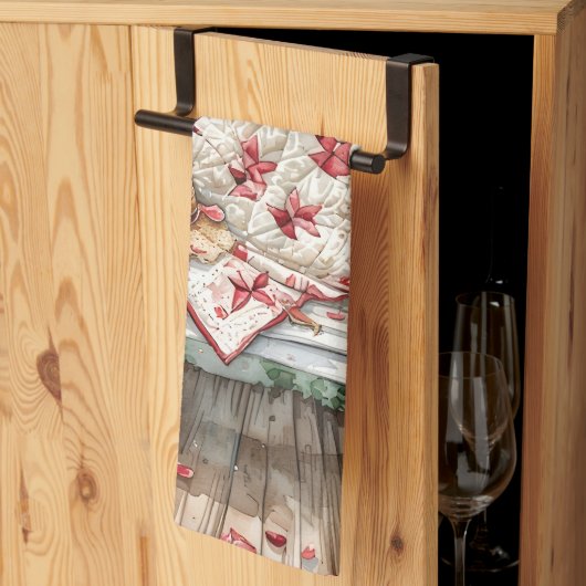  Rozen schommel met Quilt Charm Theedoek (Derde Gevouwen)