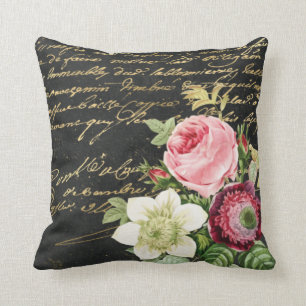  Rozen Shabby Chic met Golden Script  Kussen