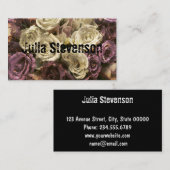  rozen, , shabbykic visitekaartje (Voorkant / Achterkant)