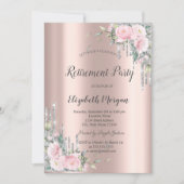 Rozen, Silver Glitter Drift Roos Gold Retirement Kaart (Voorkant)