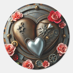 Rozen, Silver Heart en Metal Gears Steampunk Ronde Sticker