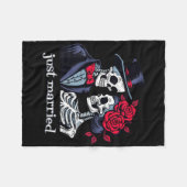 Rozen Skeleton Bride & amp; Groom, net getrouwd me Fleece Deken (Voorkant (Horizontaal))