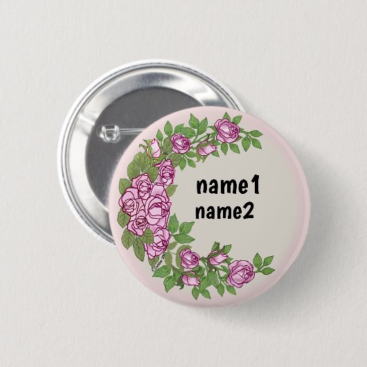 Rozen slinger ronde button 5,7 cm (Voorkant /achterkant)