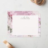 Rozen Speciaal Papier Notitiekaartje (Voorkant / Achterkant in situ)