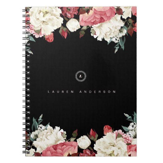 Rozen Spiral Monogram Journal-notebook Notitieboek (Voorkant)