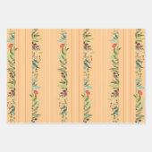 Rozen stengels en Border Stripe Assorted Inpakpapier Vel (Voorkant)