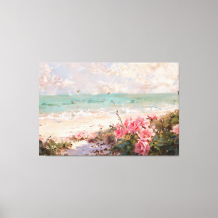 *~* Rozen Strandschelpen TV2 Stretched Canvas Prin Afdruk