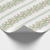 Rozen & strepen op wit cadeaupapier (Hoek)