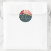 Rozen string lichten krijtbord dank u bruiloft ronde sticker (Tas)
