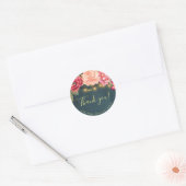 Rozen string lichten krijtbord dank u bruiloft ronde sticker (Envelop)