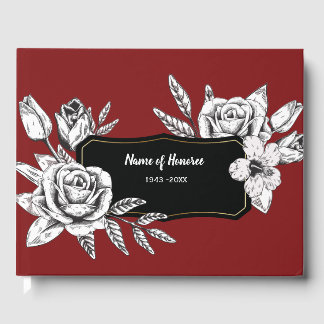 Rozen Tekenen op het Rode Memorial Guest Book Gastenboek
