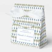 Rozen Topiary Blue en White Ginger Jar Bedankdoosjes (Voorkant Zijde)