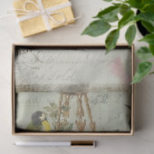 Rozen Traînantes Pink Roses & Birds Decoupage Tissuepapier (Geschenk)